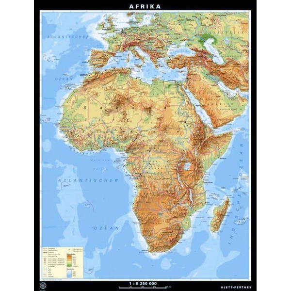 Klett-Perthes Verlag Continental map Afrika physical / political (P) 2-sided