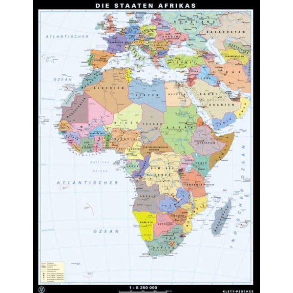 Klett-Perthes Verlag Continental map Afrika physical / political (ABW) 2-sided