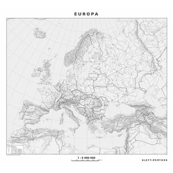 Klett-Perthes Verlag Continent map Europe politisch / stumm (ABW) 2-sided