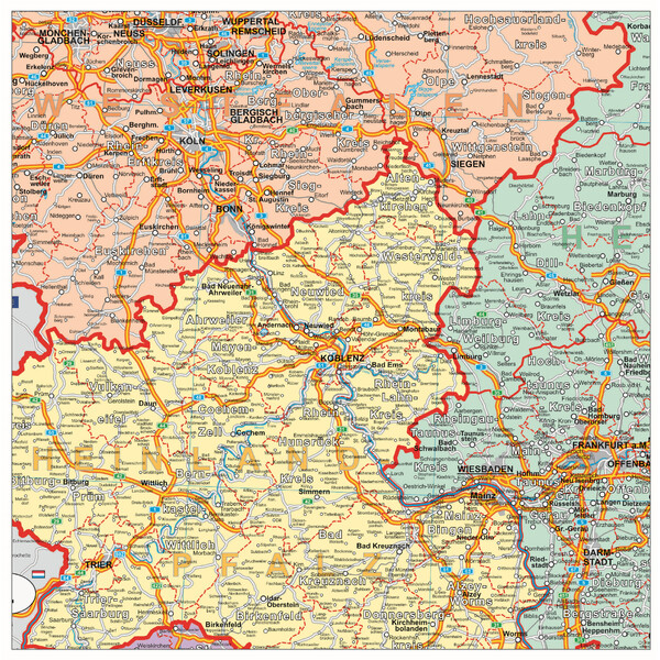 Stiefel Map Deutschland Organisationskarte politisch (100 cm x 140 cm)