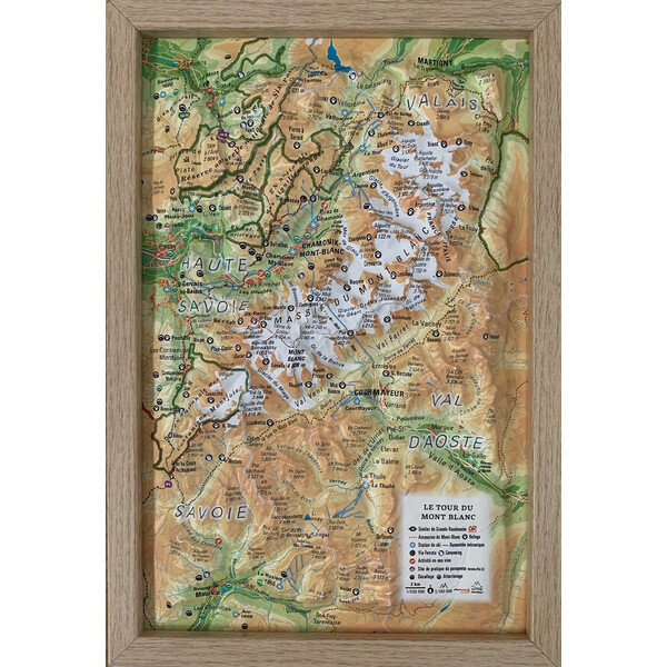 3Dmap Regional map Le tour du Mont Blanc (19,5 cm x 29,5 cm)