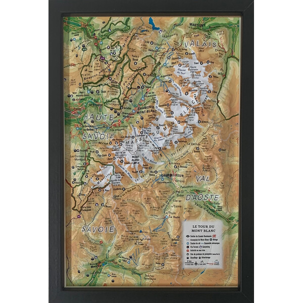 3Dmap Regional map Le tour du Mont Blanc (19,5 cm x 29,5 cm)