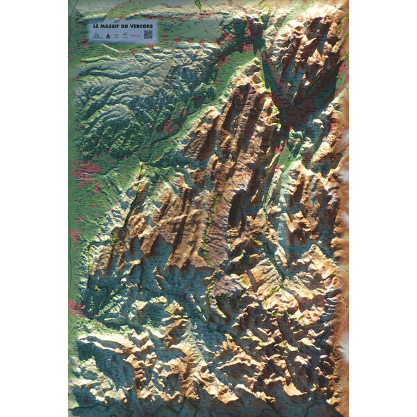 3Dmap Regional map Le massif du Vercors (61 cm x 41 cm)