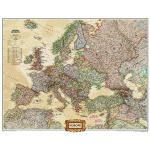 National Geographic Antique European map politically, largely laminates