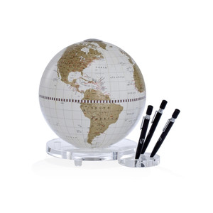 Zoffoli living Zoffoli Desk Globe Balance white/ gold with pen holder