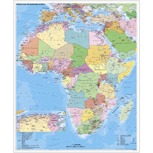 Stiefel Continental map Africa political with postcode on plate for pinning