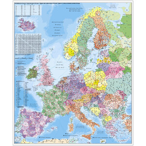 Stiefel Continental map Europe postcode (97 x 119 cm)