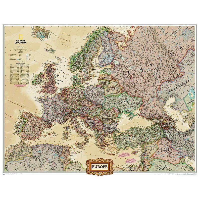 National Geographic Continental map Europe (76 x 61 cm)