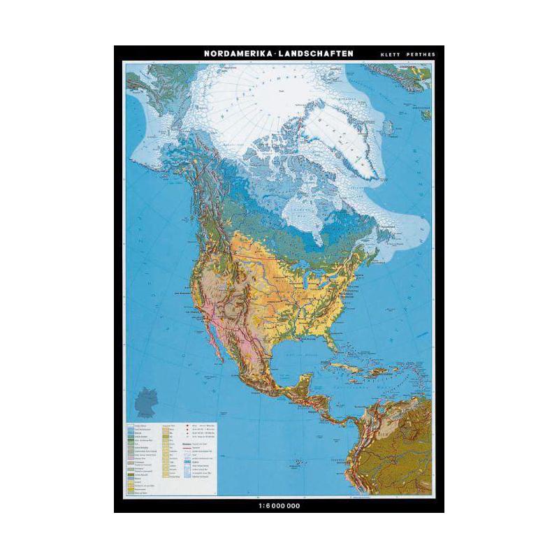 Klett-Perthes Verlag Continent map North America landscapes