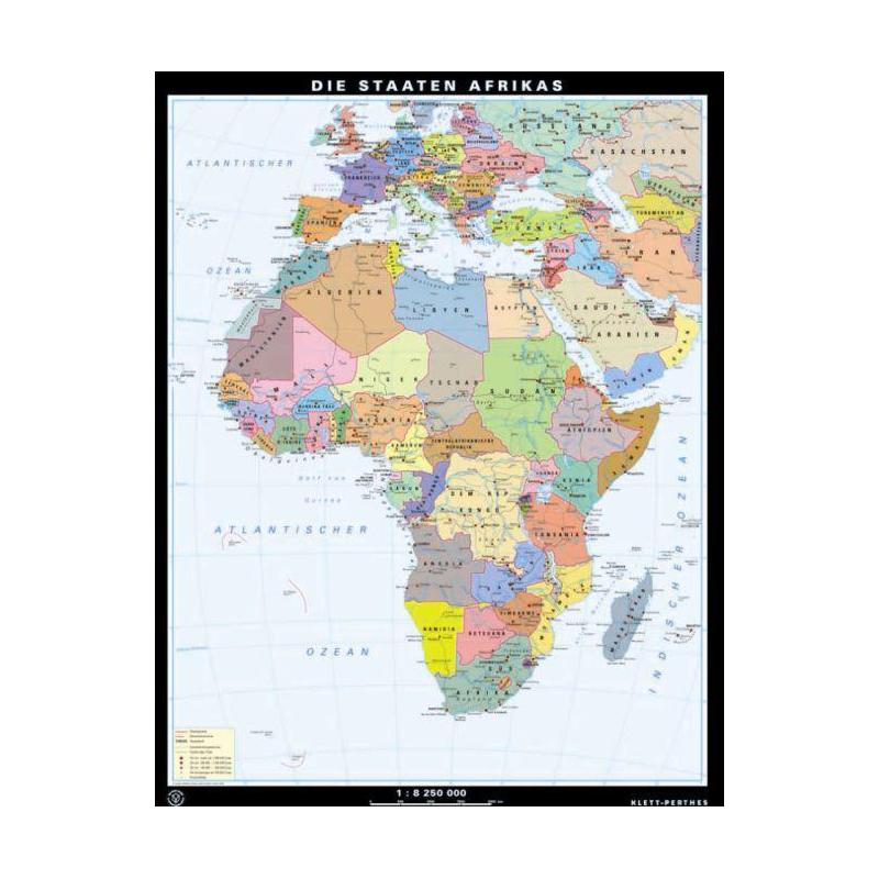 Klett-Perthes Verlag Continental map Afrika physical / political (P) 2-sided