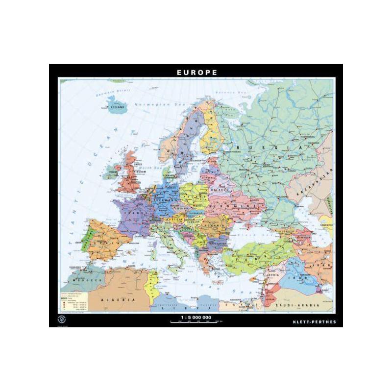 Klett-Perthes Verlag Continent map Europe politisch / stumm (ABW) 2-sided