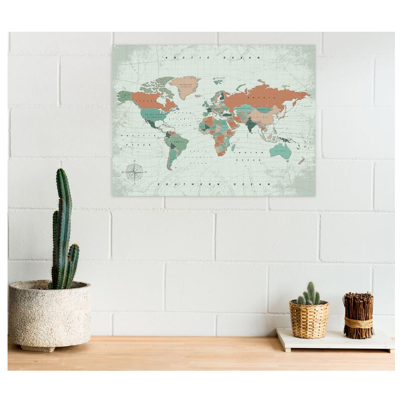 Miss Wood Woody Map Watercolour Terracotta L