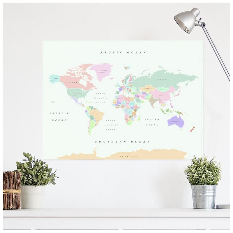 Miss Wood Woody Map Watercolour Retro XL