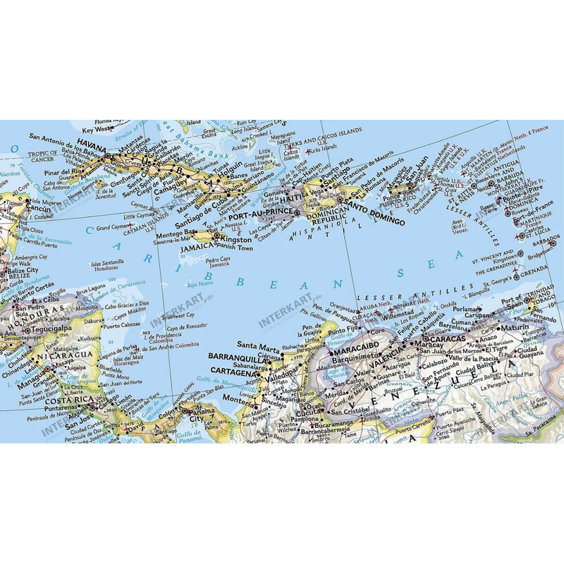 National Geographic Continent map north America, politically groïoe