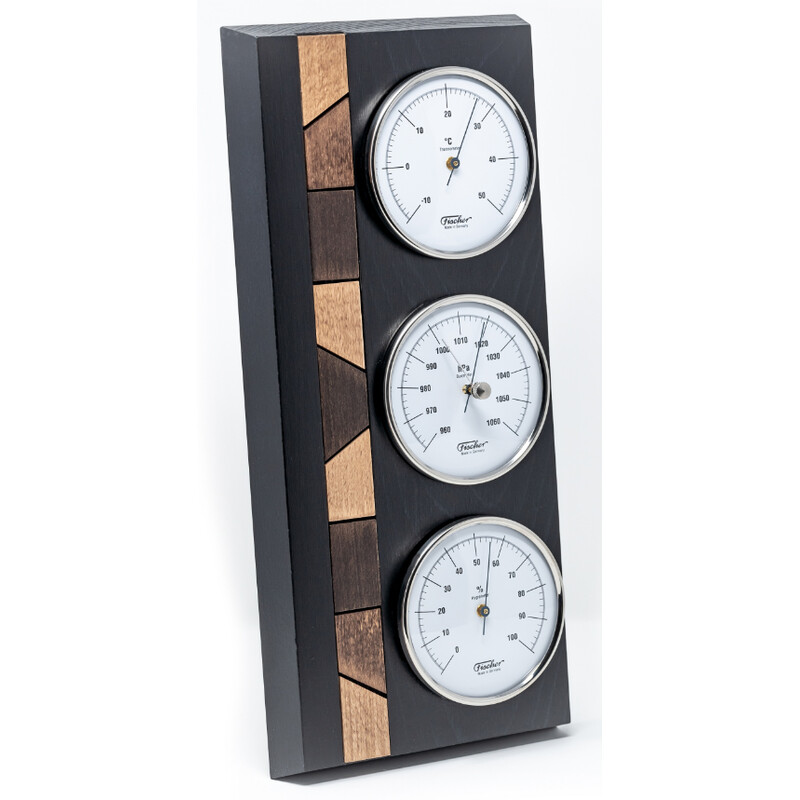 Fischer Real wood weather station black