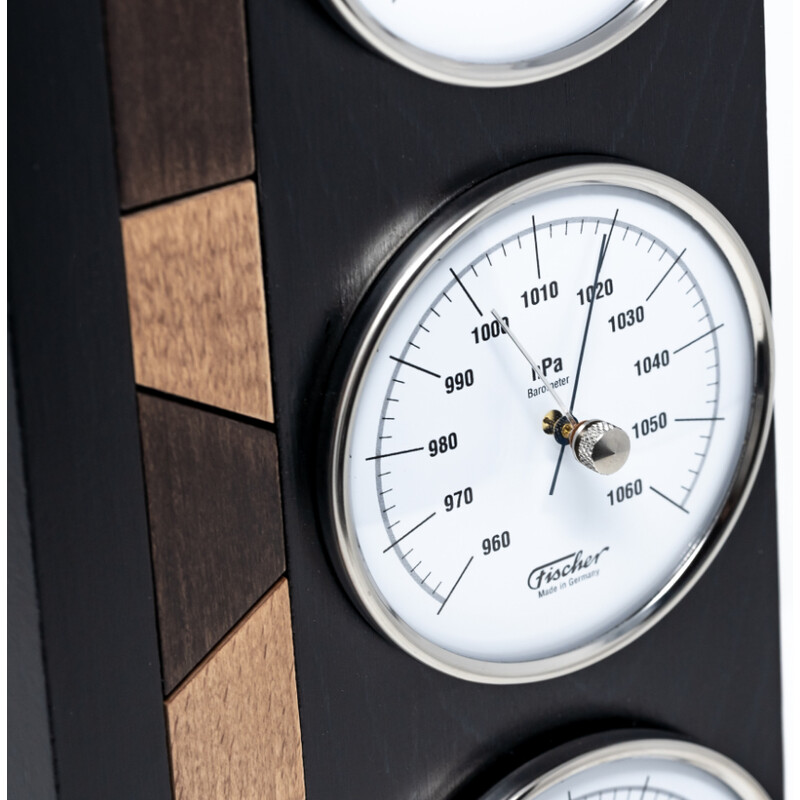 Fischer Real wood weather station black