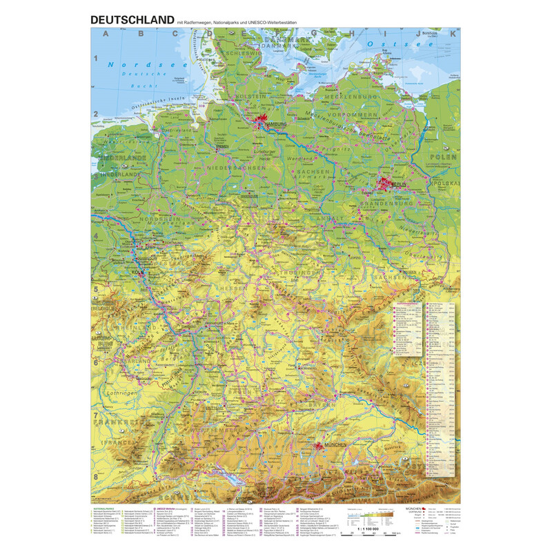 Stiefel Map Germany long-distance cycle routes (68x98)