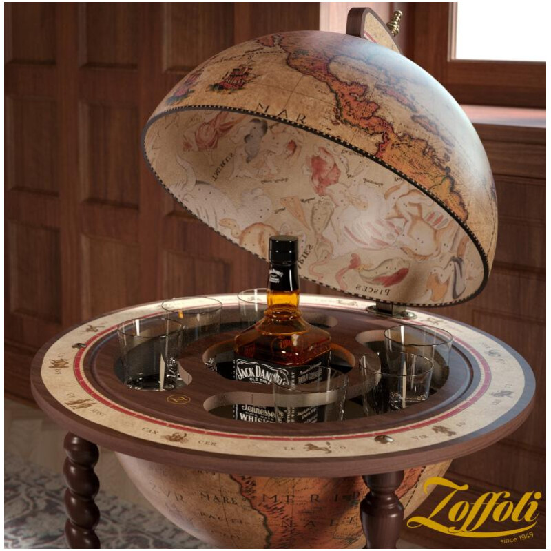 Zoffoli living Globe Bar Explora Honey Brown 40cm