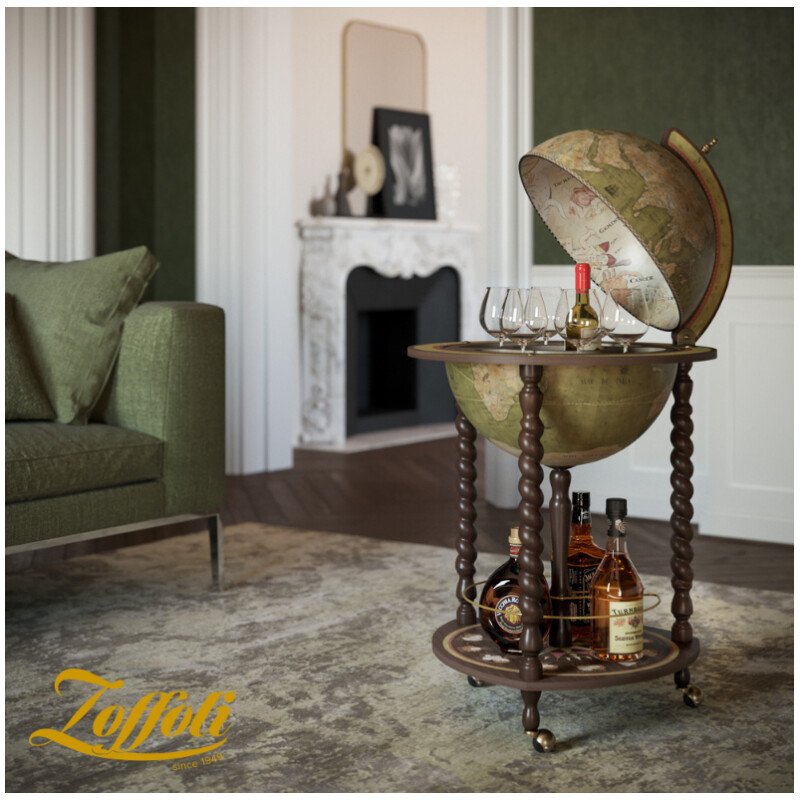 Zoffoli living Globe Bar Explora Olive Greene 40cm