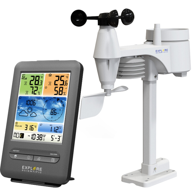 Explore Scientific WLAN weather centre with 5-in-1 professional sensor V