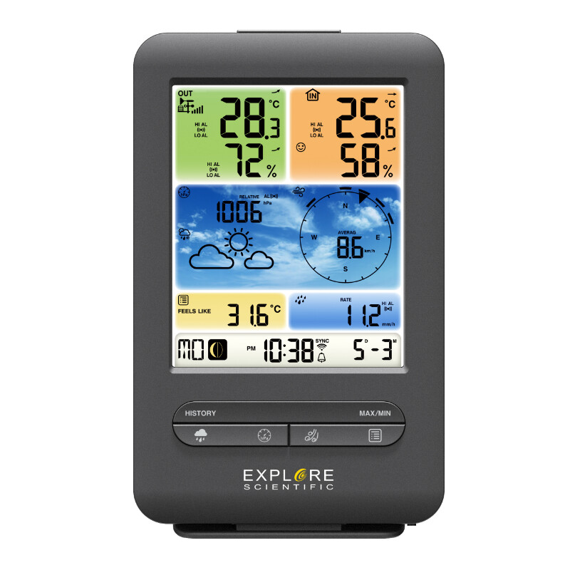 Explore Scientific WLAN weather centre with 5-in-1 professional sensor V