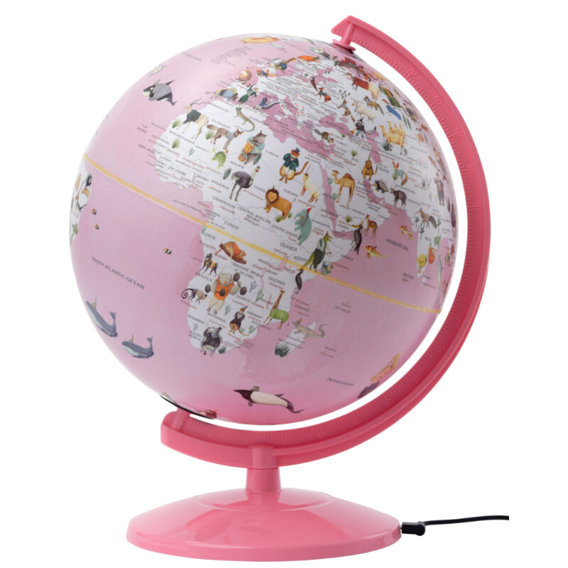 TROIKA Globe Wildlife World Light Pink 25cm
