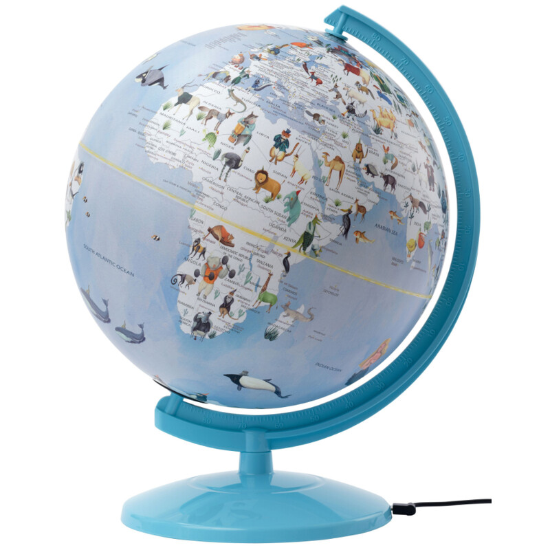 TROIKA Globe Wildlife World Light Blue 25cm