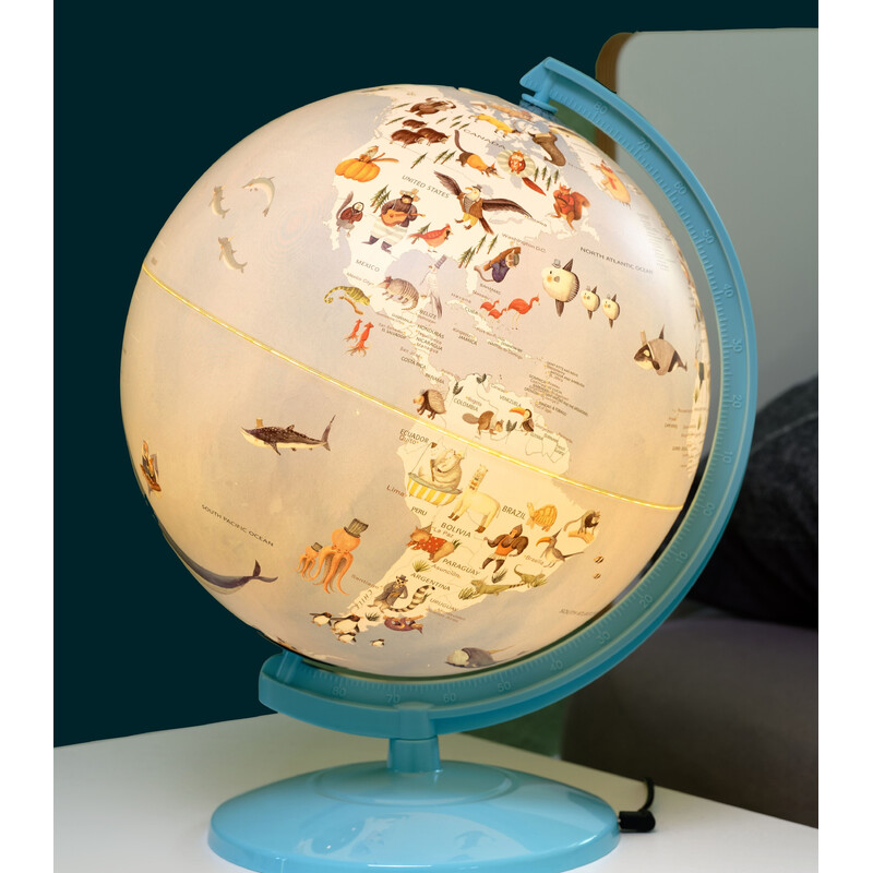 TROIKA Globe Wildlife World Light Blue 25cm