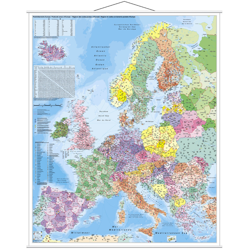 Stiefel Continental map Europe postcode (97 x 119 cm)