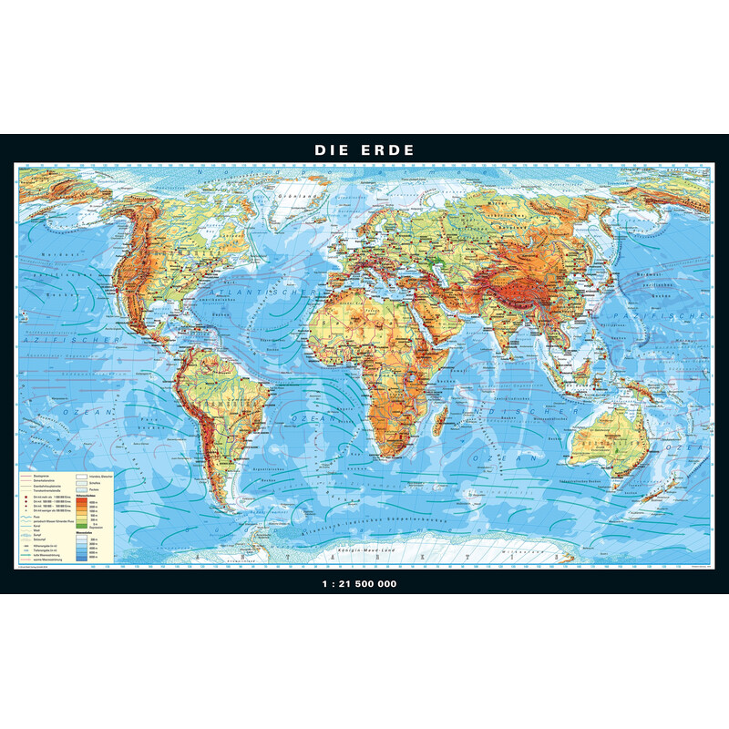 PONS World map The earth physical and political (158 x 97 cm)