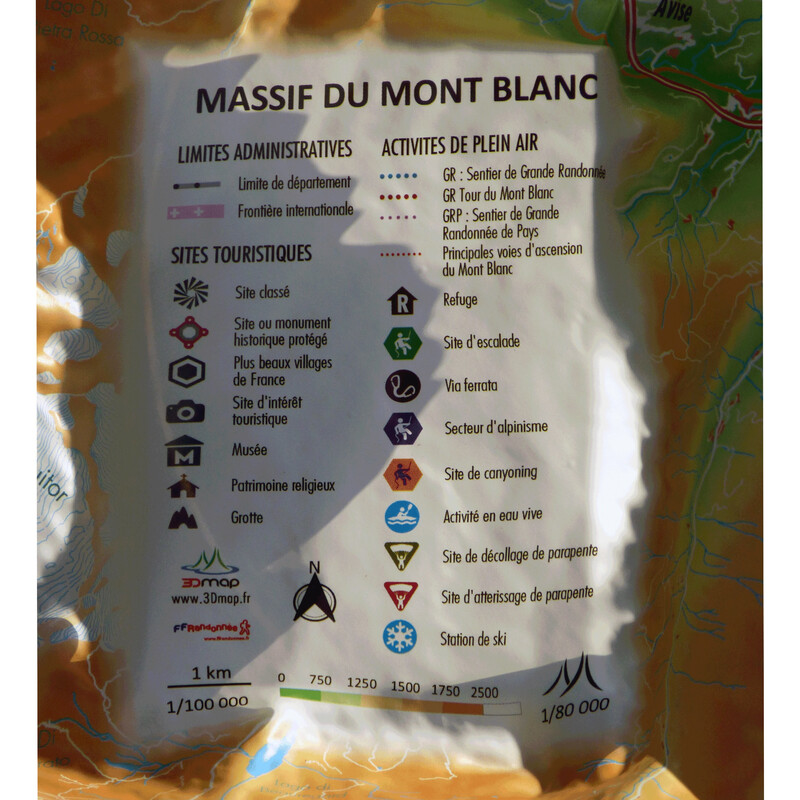 3Dmap Regional map Massif du Mont Blanc (41 cm x 61 cm)