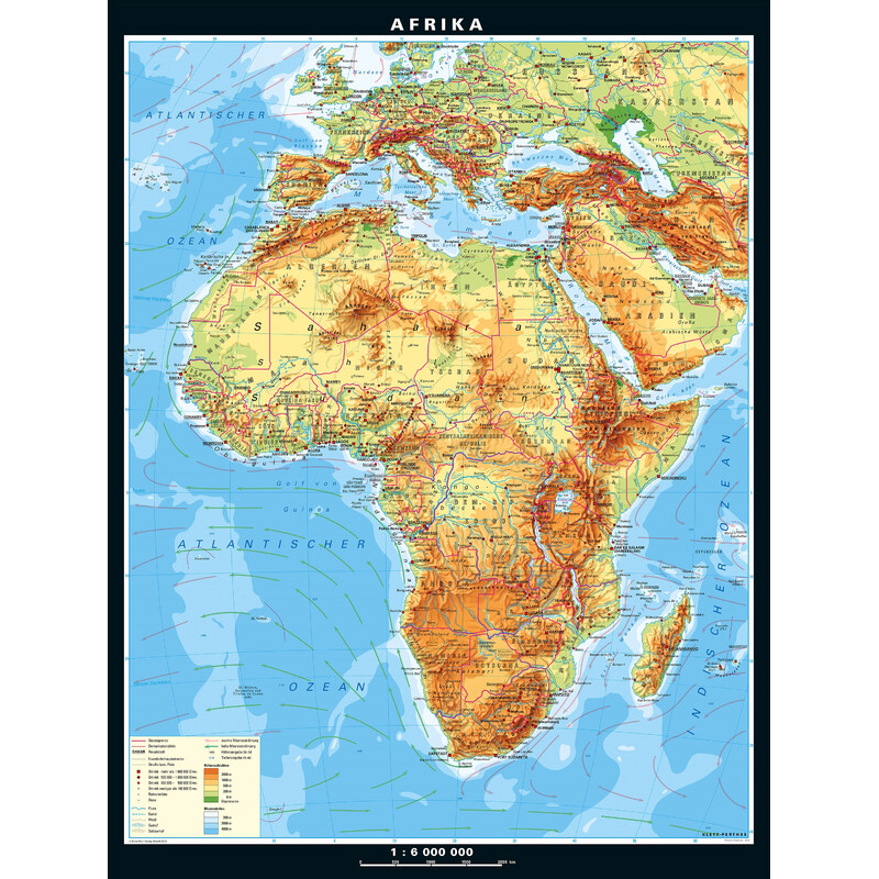 PONS Continent map Afrika physisch (157 x 206 cm)