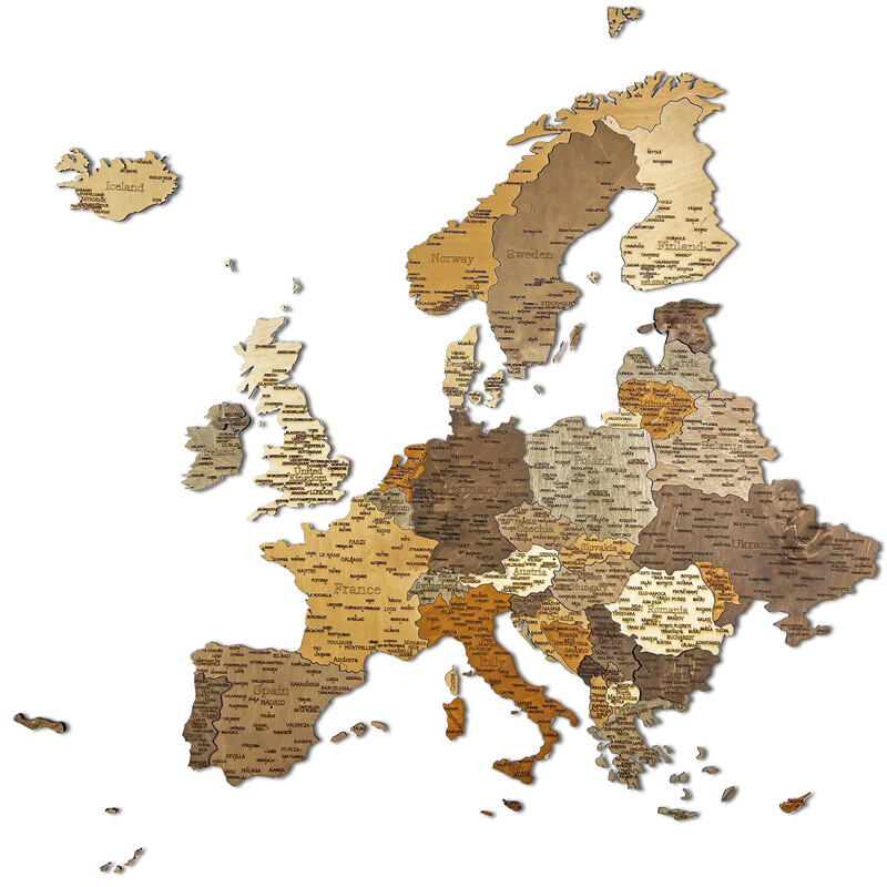 Abraham Wood Decor Continental map Europe wooden jigsaw puzzle (110x108cm)