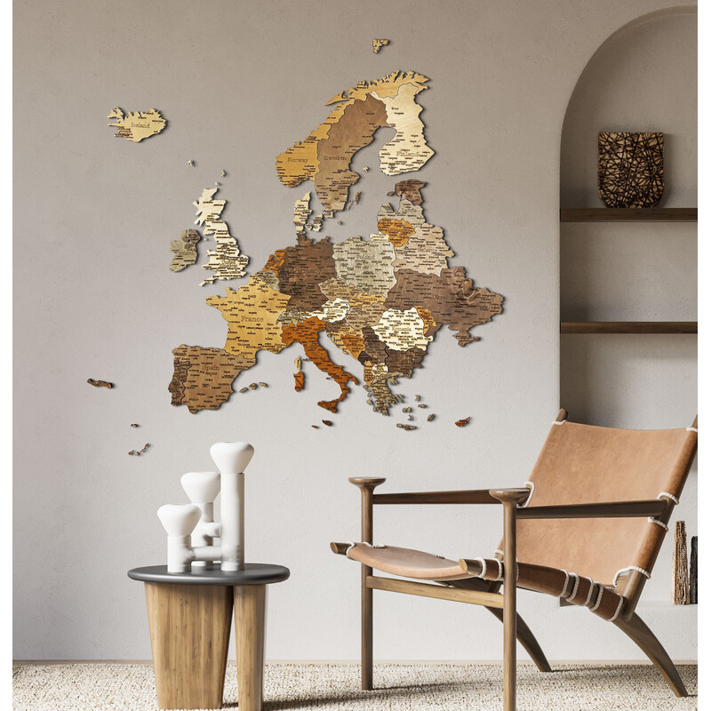 Abraham Wood Decor Continental map Europe wooden jigsaw puzzle (110x108cm)