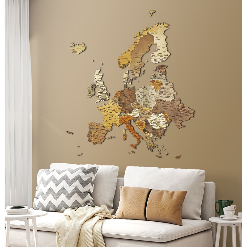 Abraham Wood Decor Continental map Europe wooden jigsaw puzzle (110x108cm)