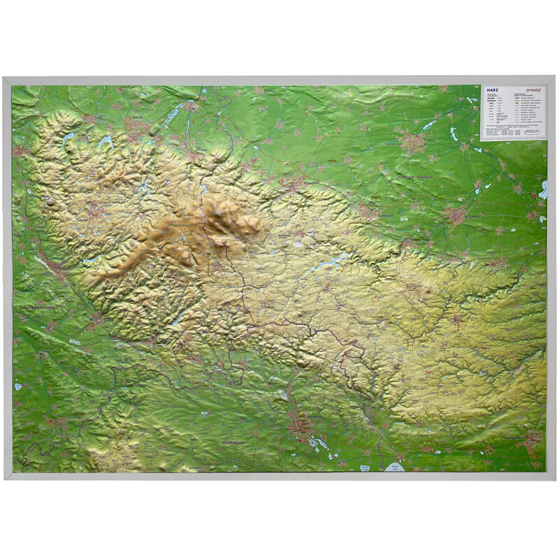 Georelief Harz 3D relief map (77 x 57 cm)