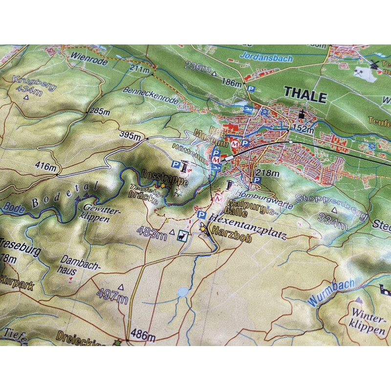 Georelief Harz 3D relief map (77 x 57 cm)