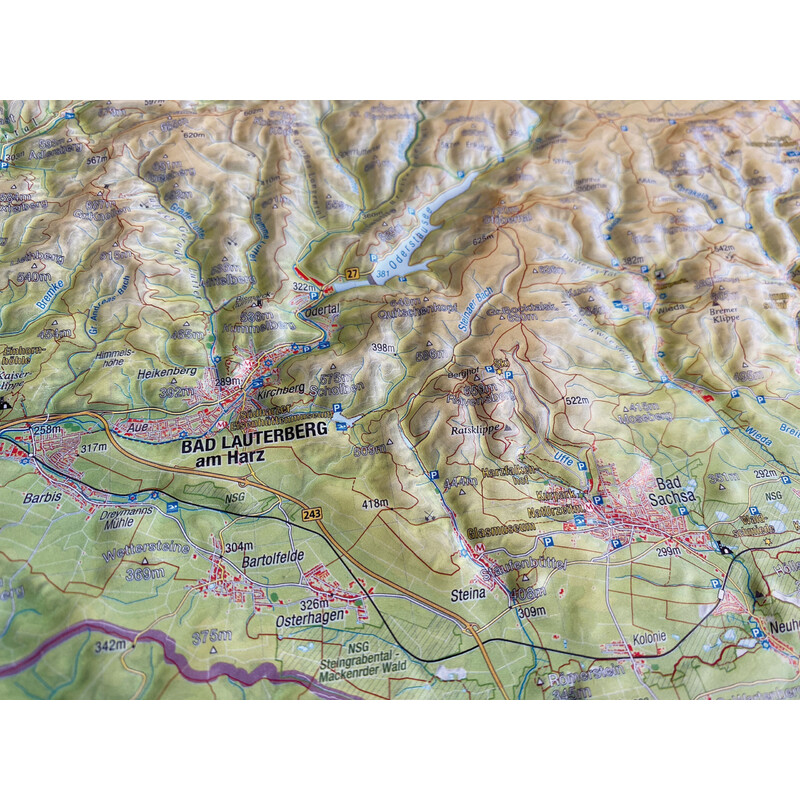 Georelief Harz 3D relief map (77 x 57 cm)