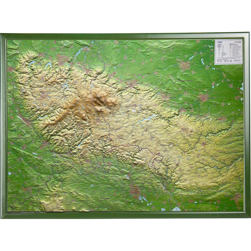 Georelief Harz 3D relief map (77 x 57 cm)