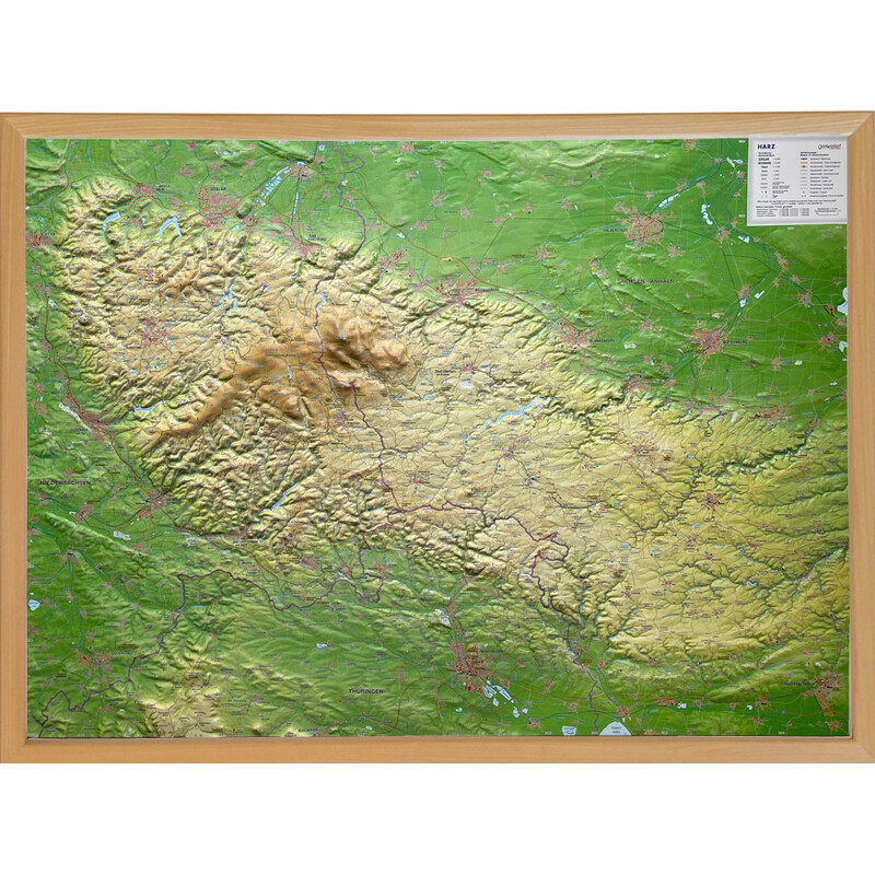 Georelief Harz 3D relief map (77 x 57 cm)