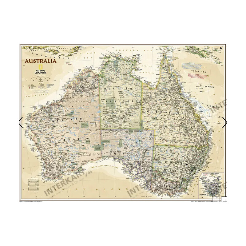 National Geographic Continental map Australia (77 x 69 cm)