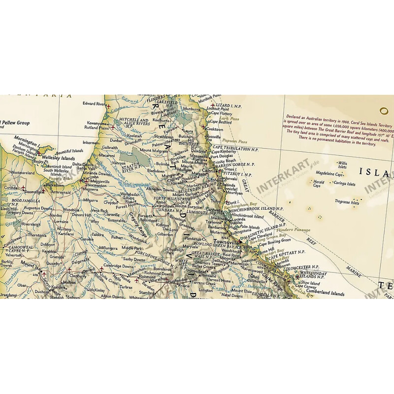 National Geographic Continental map Australia (77 x 69 cm)