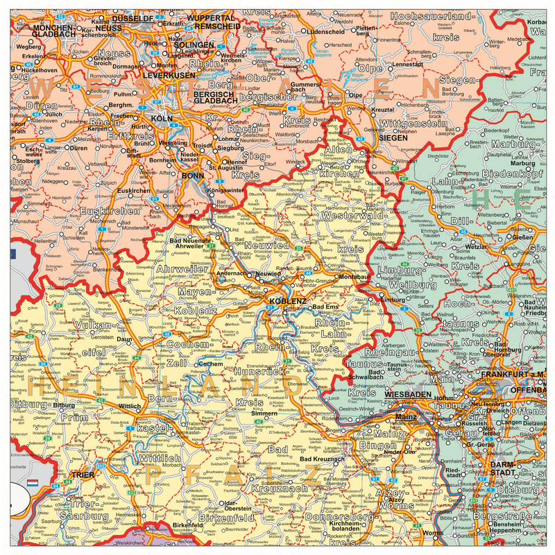 Stiefel Germany political organisation map (100 cm x 140 cm)