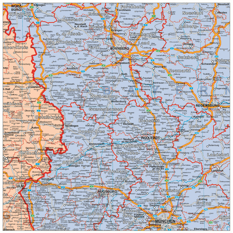 Stiefel Germany political organisation map (100 cm x 140 cm)