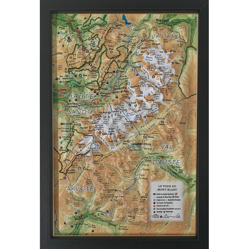 3Dmap Regional map Le tour du Mont Blanc (19,5 cm x 29,5 cm)