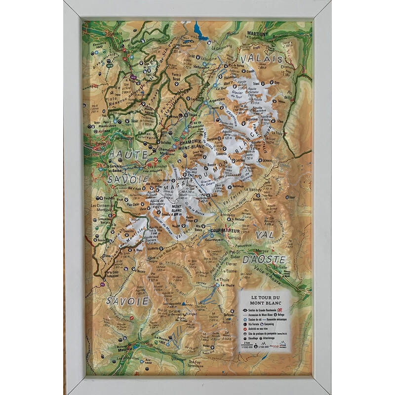 3Dmap Regional map Le tour du Mont Blanc (19,5 cm x 29,5 cm)