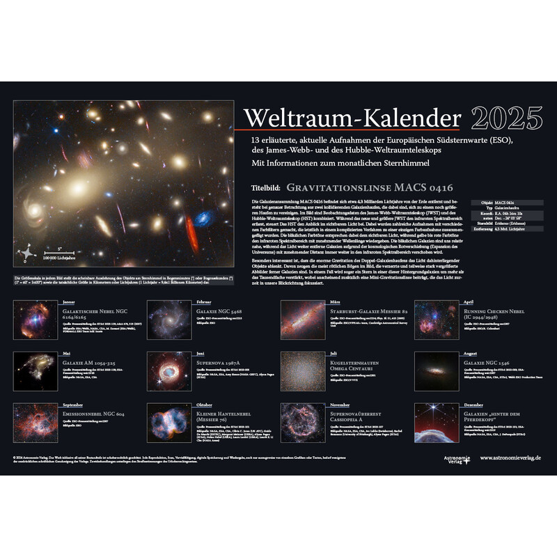 Astronomie-Verlag Calendar Weltraum-Kalender 2025